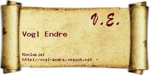 Vogl Endre névjegykártya