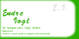 endre vogl business card